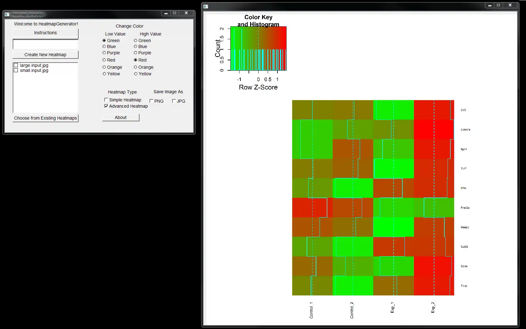 Télécharger l'outil Web ou l'application Web HeatmapGenerator