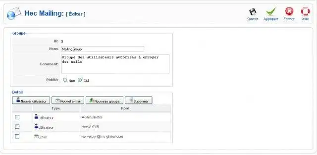 Download webtool of webapp HecMailing voor Joomla