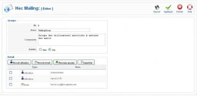 Mag-download ng web tool o web app na HecMailing para sa Joomla