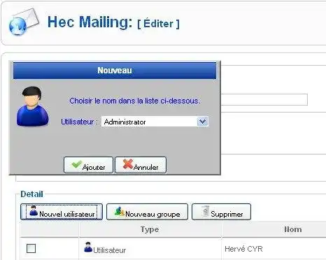 הורד את כלי האינטרנט או אפליקציית האינטרנט HecMailing עבור ג'ומלה