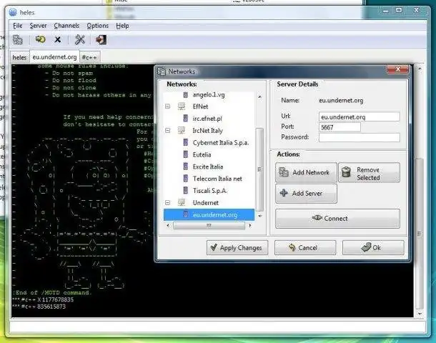 Download web tool or web app Heles IRC Client application