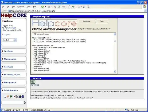 Download web tool or web app HelpCORE