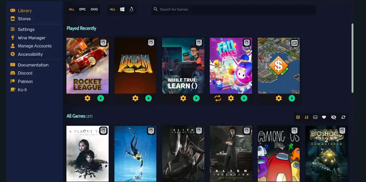 Download web tool or web app Heroic Games Launcher