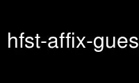 Run hfst-affix-guessify in OnWorks free hosting provider over Ubuntu Online, Fedora Online, Windows online emulator or MAC OS online emulator