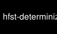 Run hfst-determinize in OnWorks free hosting provider over Ubuntu Online, Fedora Online, Windows online emulator or MAC OS online emulator
