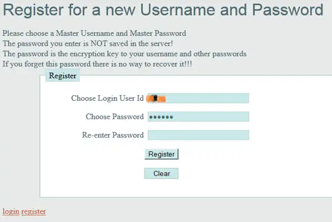 הורד כלי אינטרנט או אפליקציית אינטרנט Highly Secure Online Password Keeper