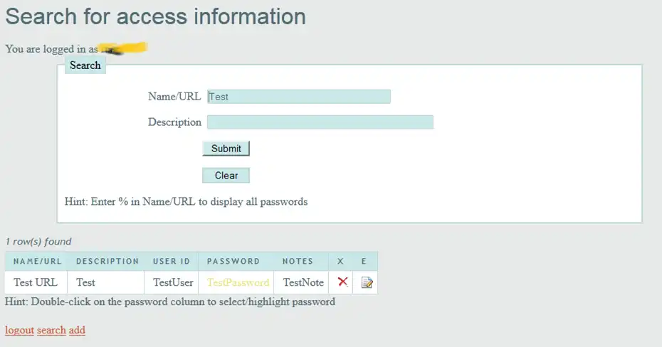 Download web tool or web app Highly Secure Online Password Keeper
