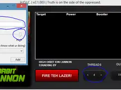 Télécharger l'outil Web ou l'application Web Hight Orbit Ion Cannon v2