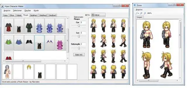 WebツールまたはWebアプリHiperCharacter Maker 2.1をダウンロードして、Linuxオンライン上でWindowsオンラインで実行します。