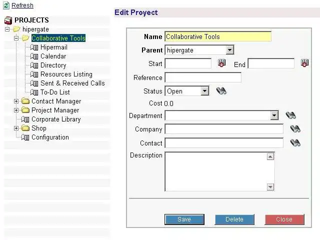 قم بتنزيل أداة الويب أو تطبيق الويب hipergate CRM