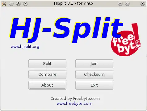 Fedora GNU/Linux용 웹 도구 또는 웹 앱 HJ-Split을 다운로드하세요.