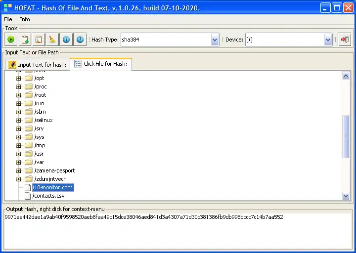 Download web tool or web app HOFAT - Hash Of File And Text 