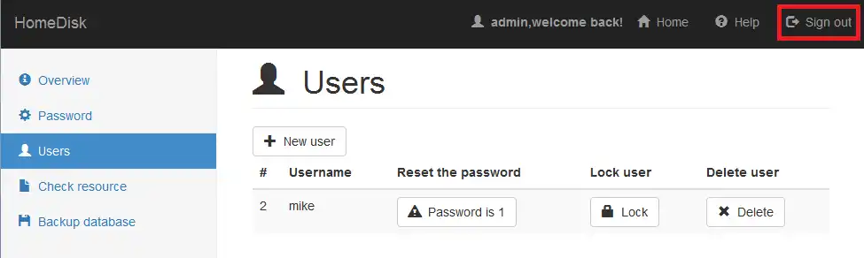 Download web tool or web app Homedisk