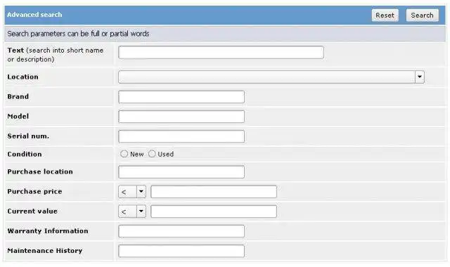 Download web tool or web app Home inventory