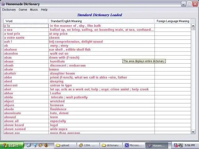 Download web tool or web app HomeMade Dictionary