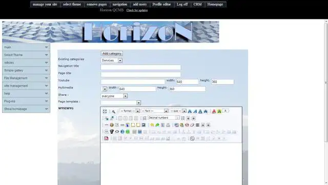 Download web tool or web app Horizon Quick Content Management System