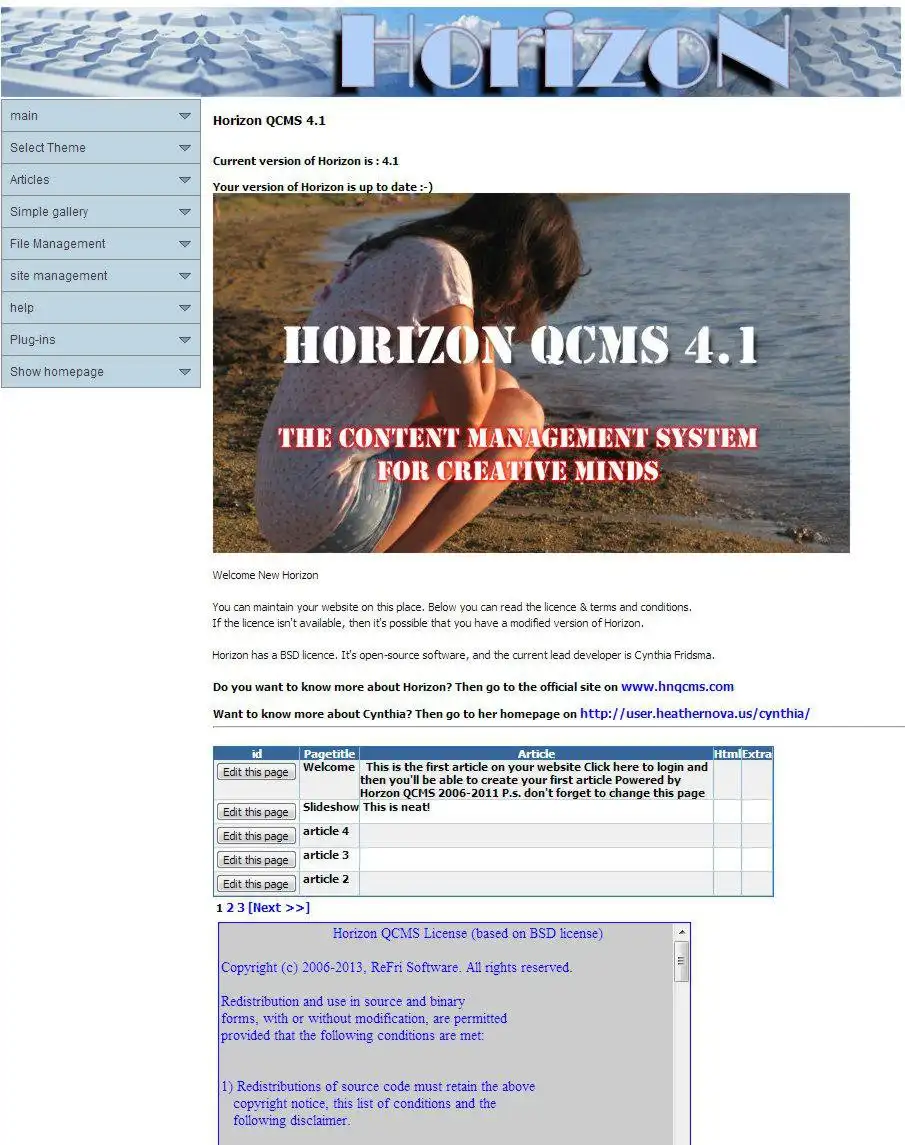 Download web tool or web app Horizon Quick Content Management System