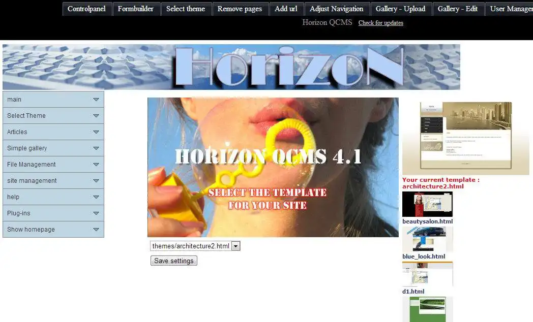 Download web tool or web app Horizon Quick Content Management System