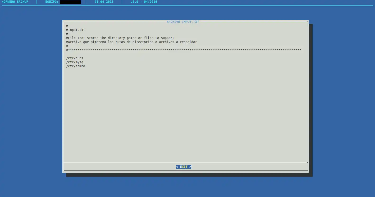 Download web tool or web app Hornero Backup