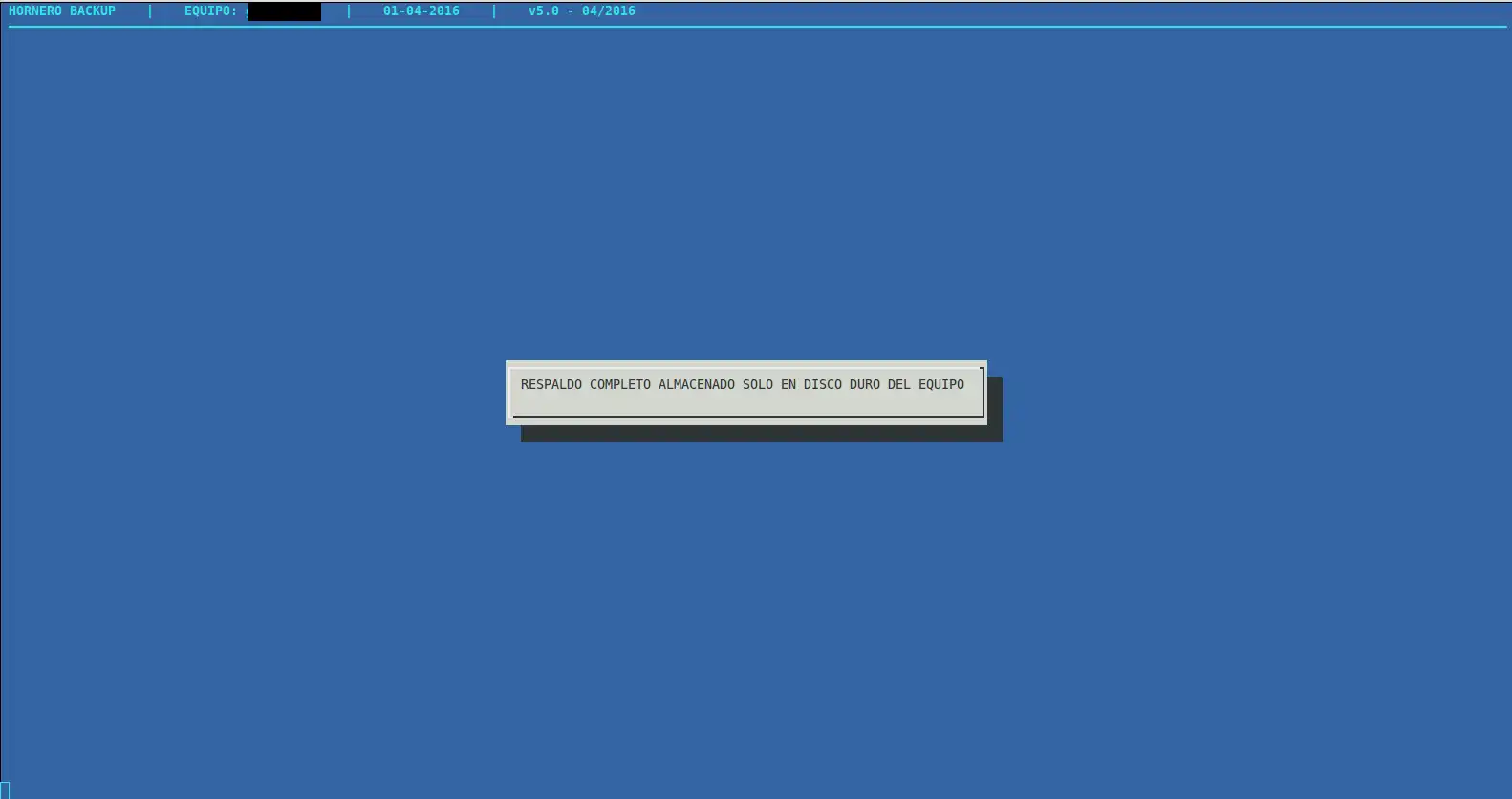 Download web tool or web app Hornero Backup