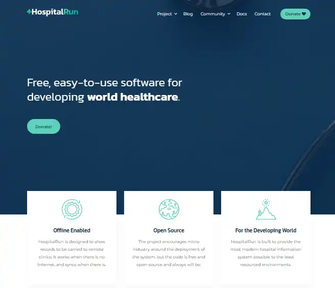 下载网络工具或网络应用 HospitalRun 网站