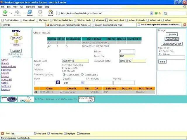 Descargar herramienta web o aplicación web Sistema de información de gestión hotelera