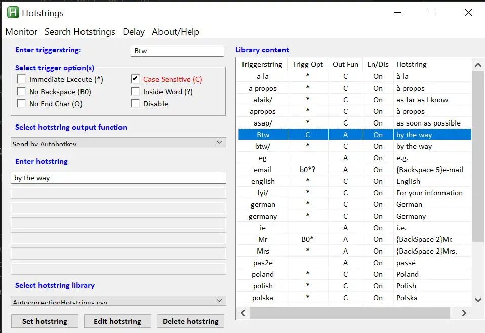 Mag-download ng web tool o web app Hotstrings