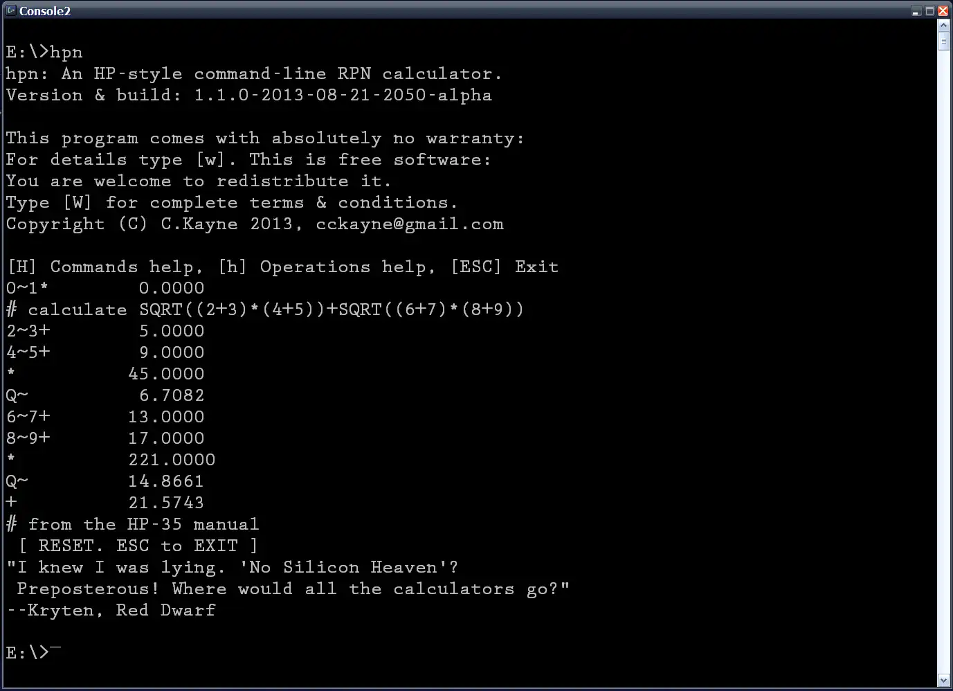 Download web tool or web app HPN cli calculator to run in Linux online