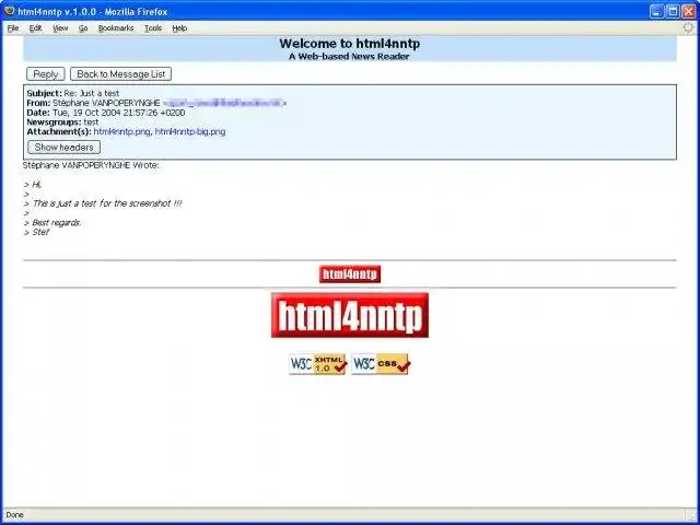 Muat turun alat web atau aplikasi web Html4Nntp