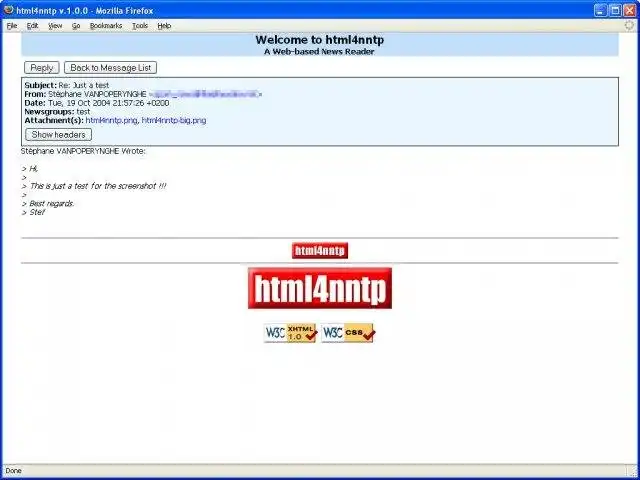 قم بتنزيل أداة الويب أو تطبيق الويب Html4Nntp