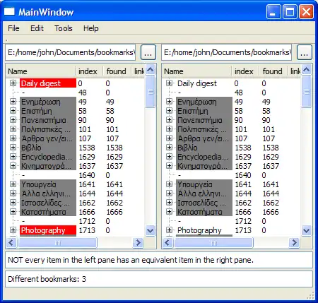 ดาวน์โหลดเครื่องมือเว็บหรือเว็บแอป Html Bookmark Compare