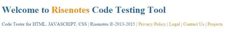 Download web tool or web app HTML CSS Code Tester