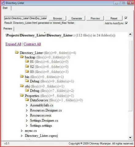Загрузите веб-инструмент или веб-приложение HTML Directory Lister