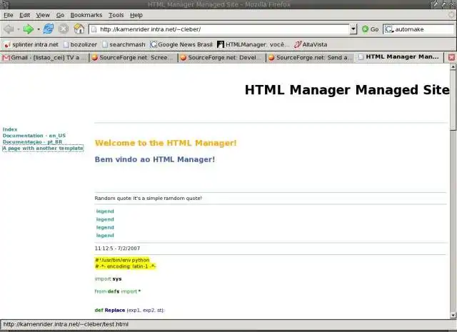 Download web tool or web app HTML Manager