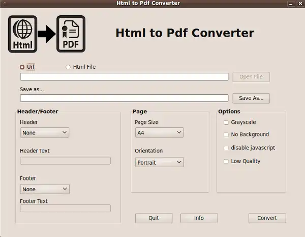 Unduh alat web atau aplikasi web Konverter Html ke Pdf