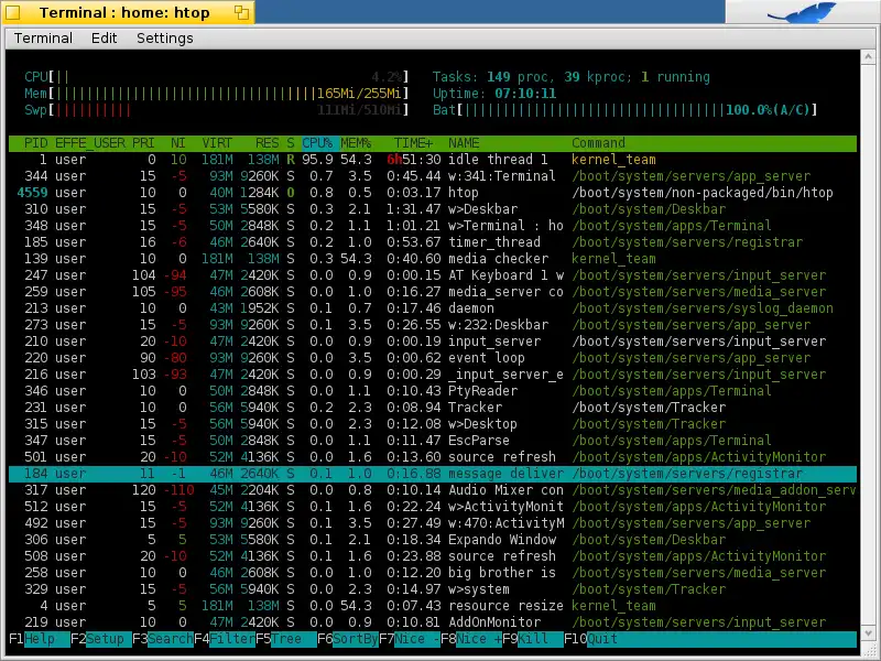 Web aracını veya web uygulamasını indirin htop - Rivoreo Fork