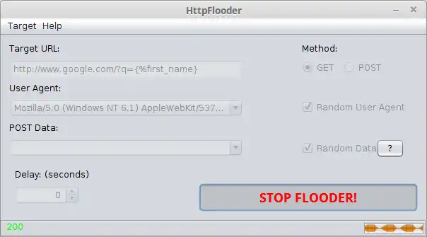 Unduh alat web atau aplikasi web HttpFlooder