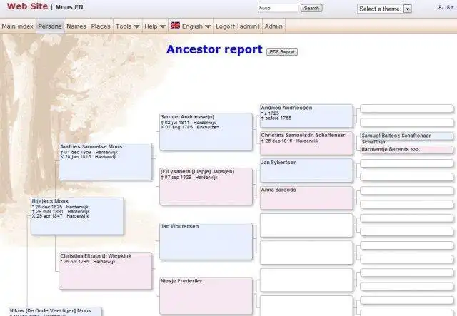 Baixe a ferramenta da web ou o aplicativo da web Software de genealogia HuMo