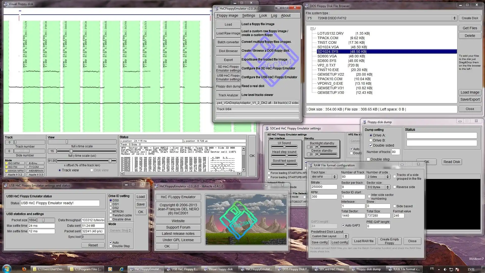 Unduh alat web atau aplikasi web HxC Floppy Drive Emulator