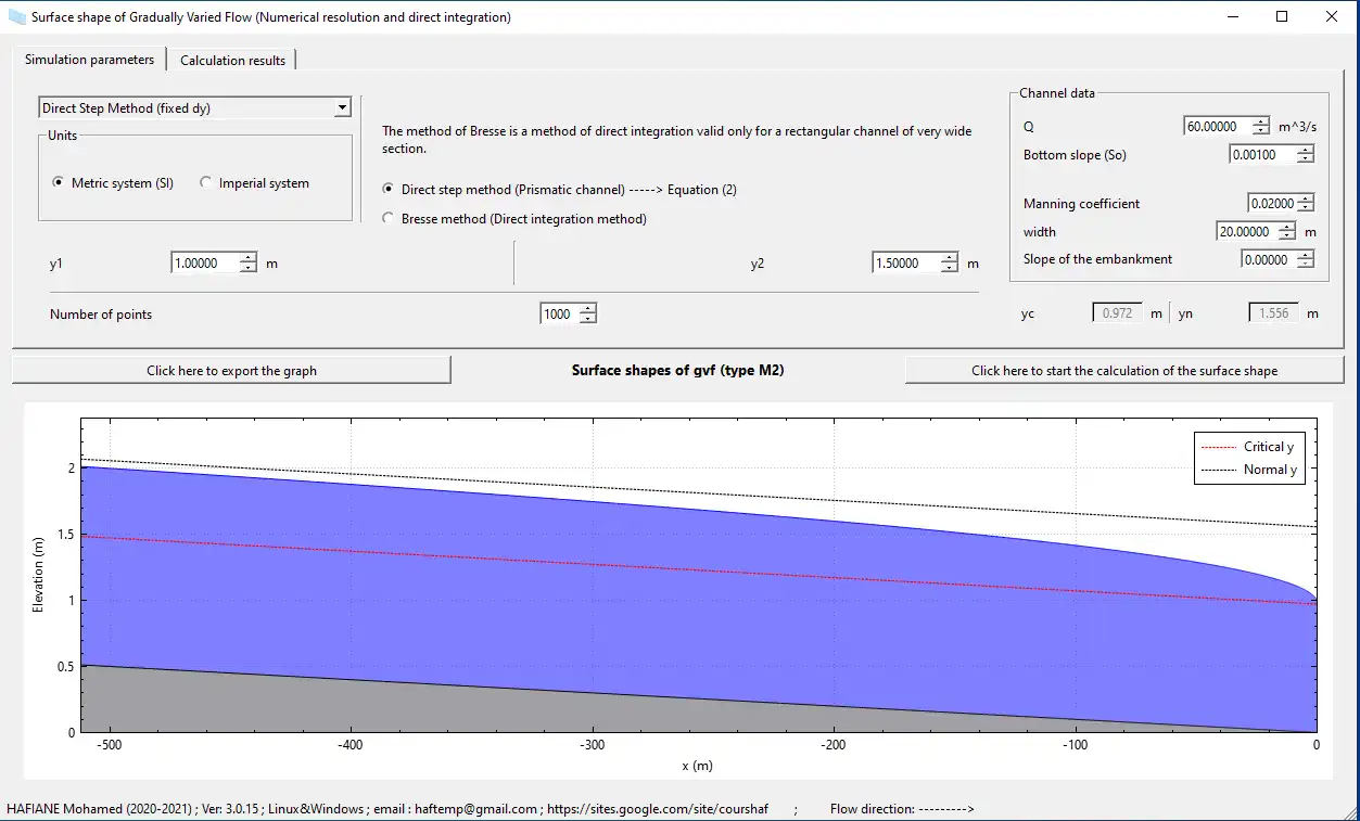 Télécharger l'outil Web ou l'application Web Hydraulics_channel_gvf