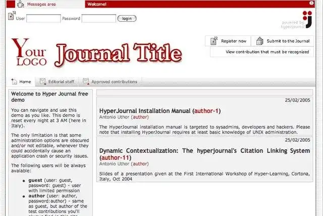 Download web tool or web app HyperJournal