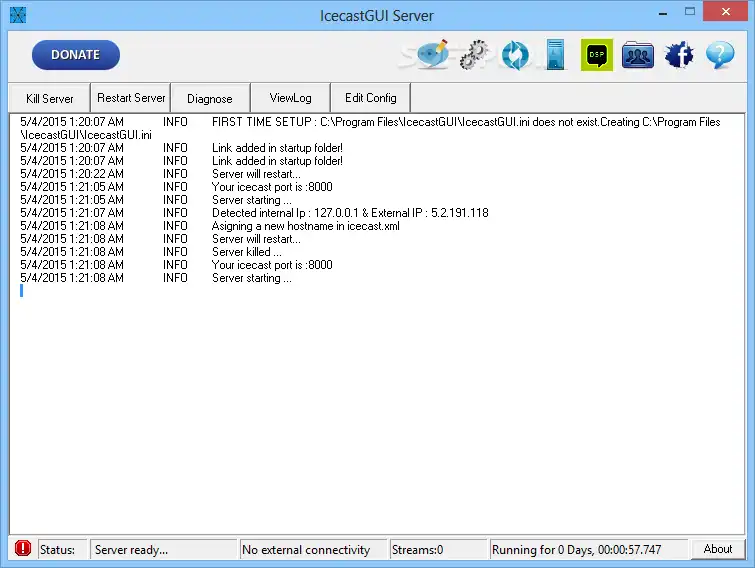 Download webtool of webapp Icecast Server 2.0 GUI