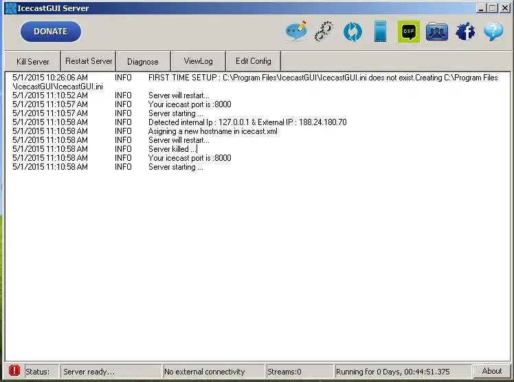 Download web tool or web app Icecast Server 2.0 GUI