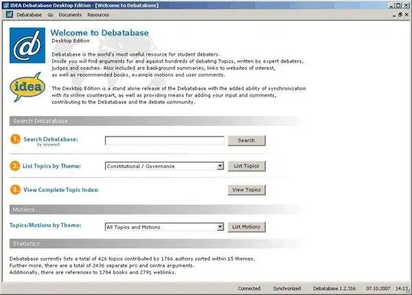Download web tool or web app IDEA Debatabase Desktop Edition