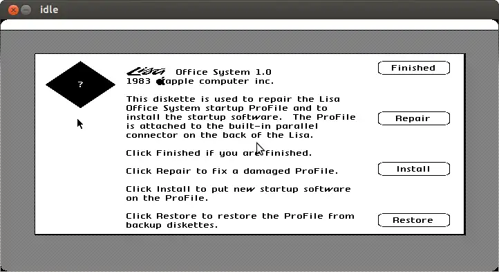 Загрузите веб-инструмент или веб-приложение IDLE - Lisa Emulator