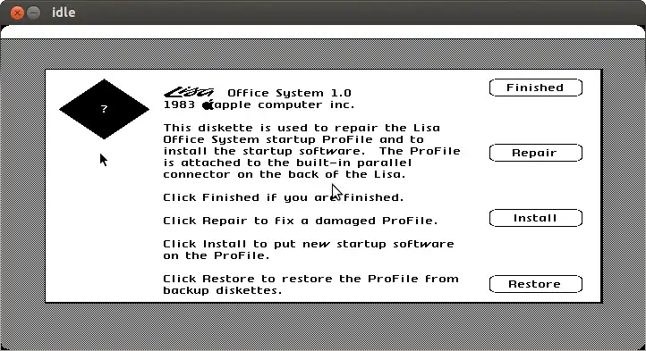 Download web tool or web app IDLE - Lisa Emulator