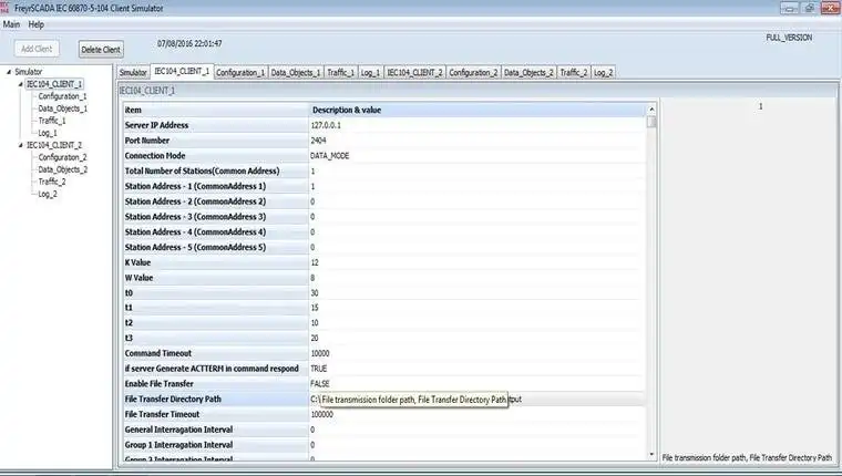 Download web tool or web app IEC 60870-5-104 Client Master Simulator