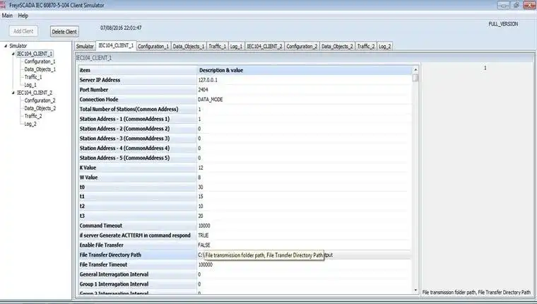 Download web tool or web app IEC 60870-5-104 Client Master Simulator  to run in Windows online over Linux online