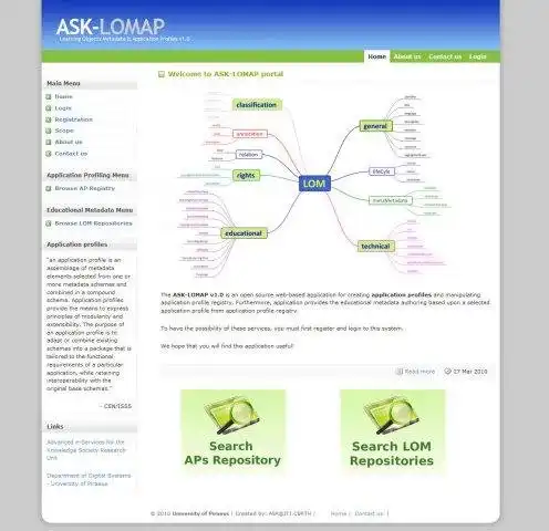 Descargue la herramienta web o la aplicación web IEEE LOM Application Profiling Tool