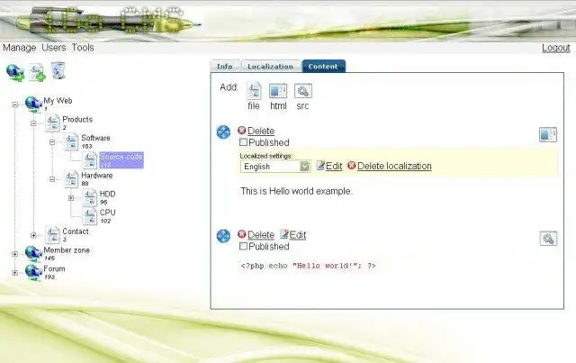 Download web tool or web app iGo CMS